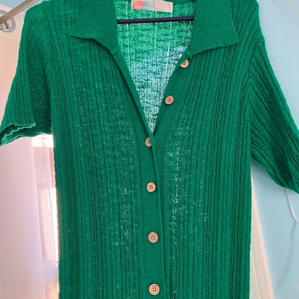 Free People Emerald Green Ribbed Maxi Dress